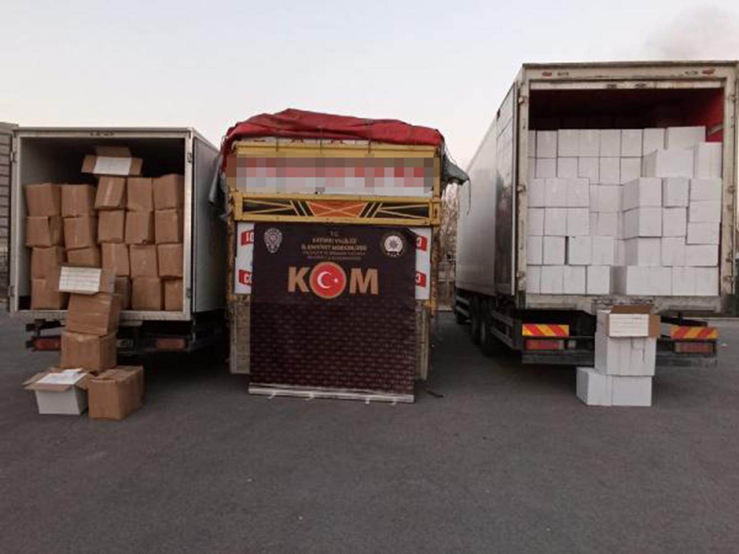 Ka�ak 10 milyon adet makaron ve 5 ton t�t�n ele ge�irildi