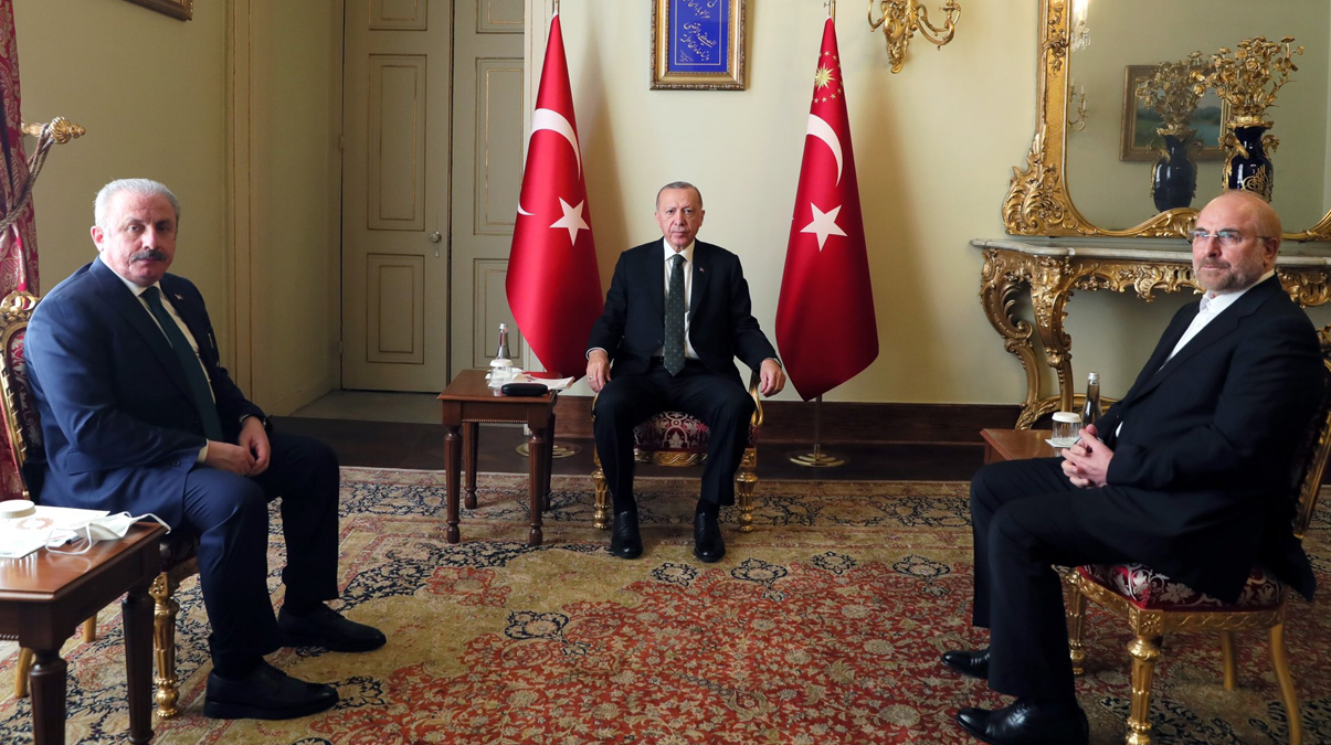 Cumhurba�kan� Erdo�an, �ran Meclis Ba�kan� Bager Galibaf'� kabul etti