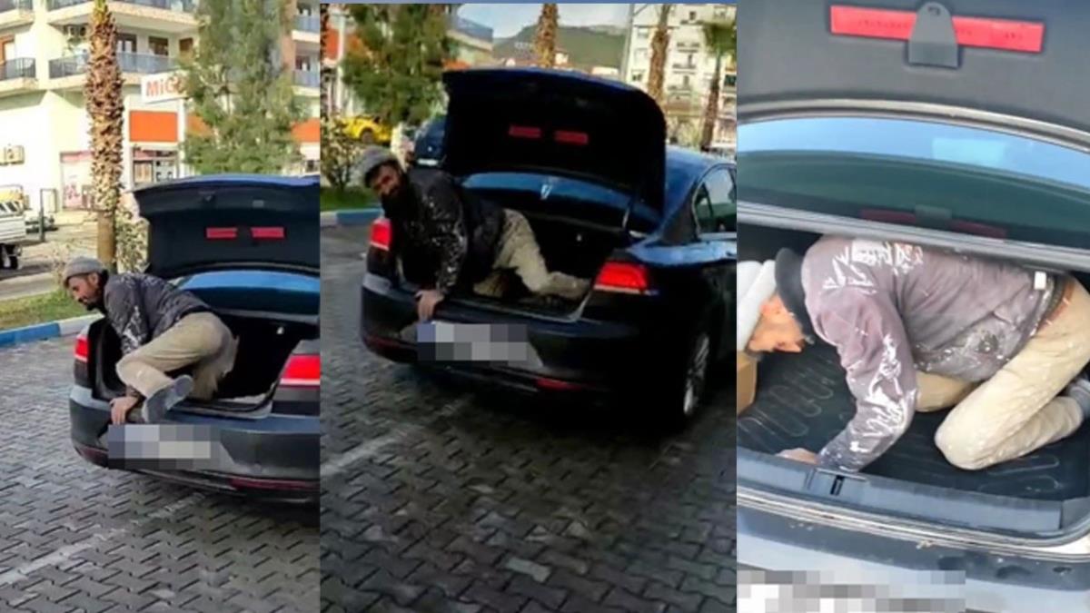 Antalya'da yrekleri szlatan olay! Arabas kirlenmesin diye alann bagajda tad