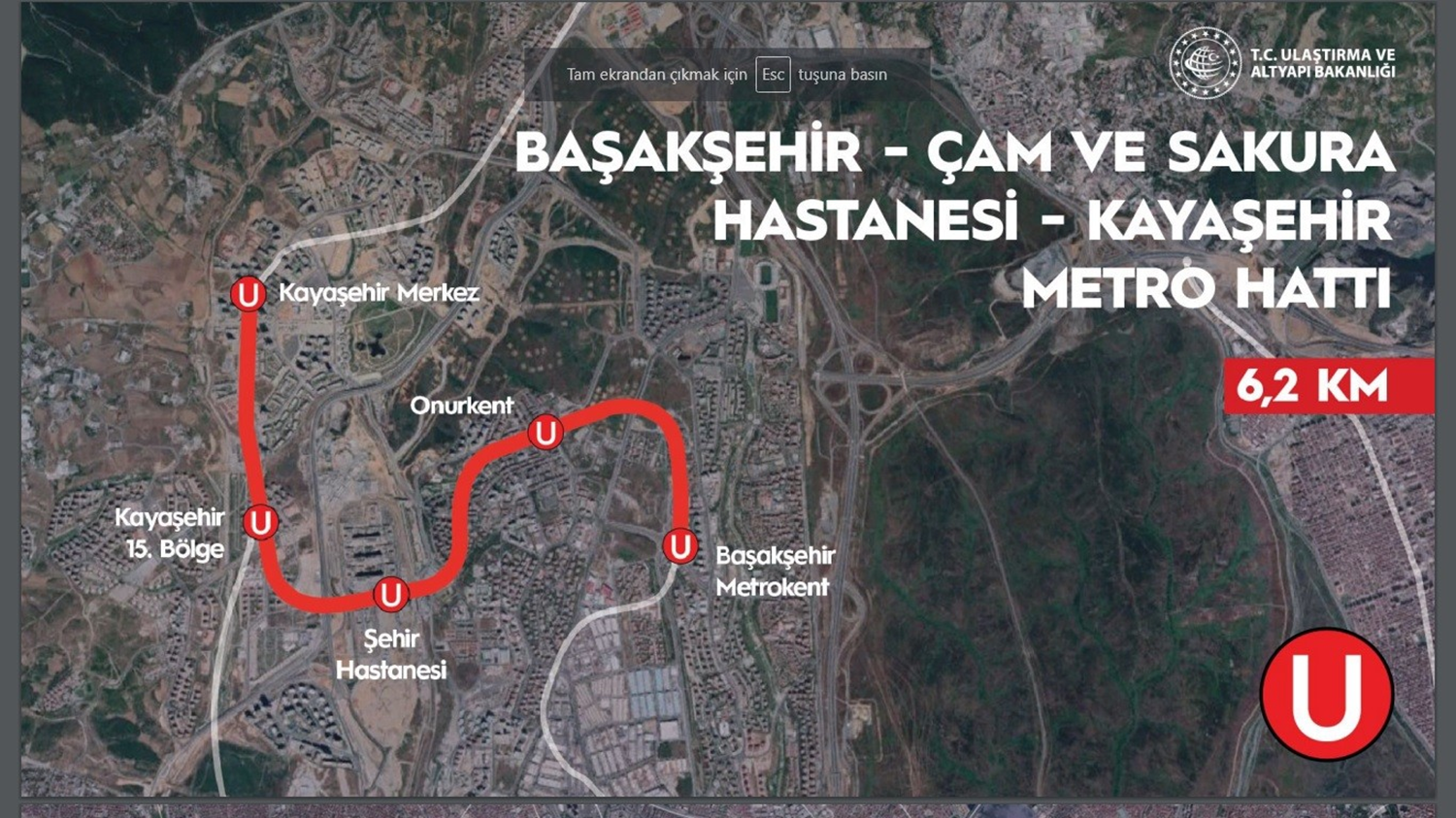Ba�ak�ehir-Kaya�ehir metro hatt�n�n y�zde 95'i tamamlad�