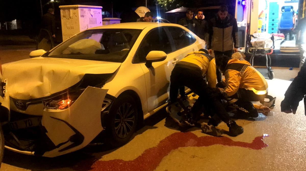 Adana'da srcs rahatszlanan otomobil polis aracna arpt