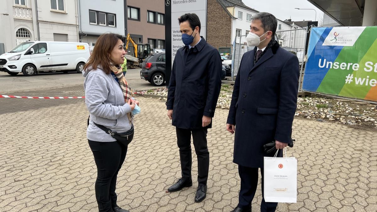 AK Parti'li Srakaya, Almanya'da selde zarar gren blgeleri ziyaret etti 