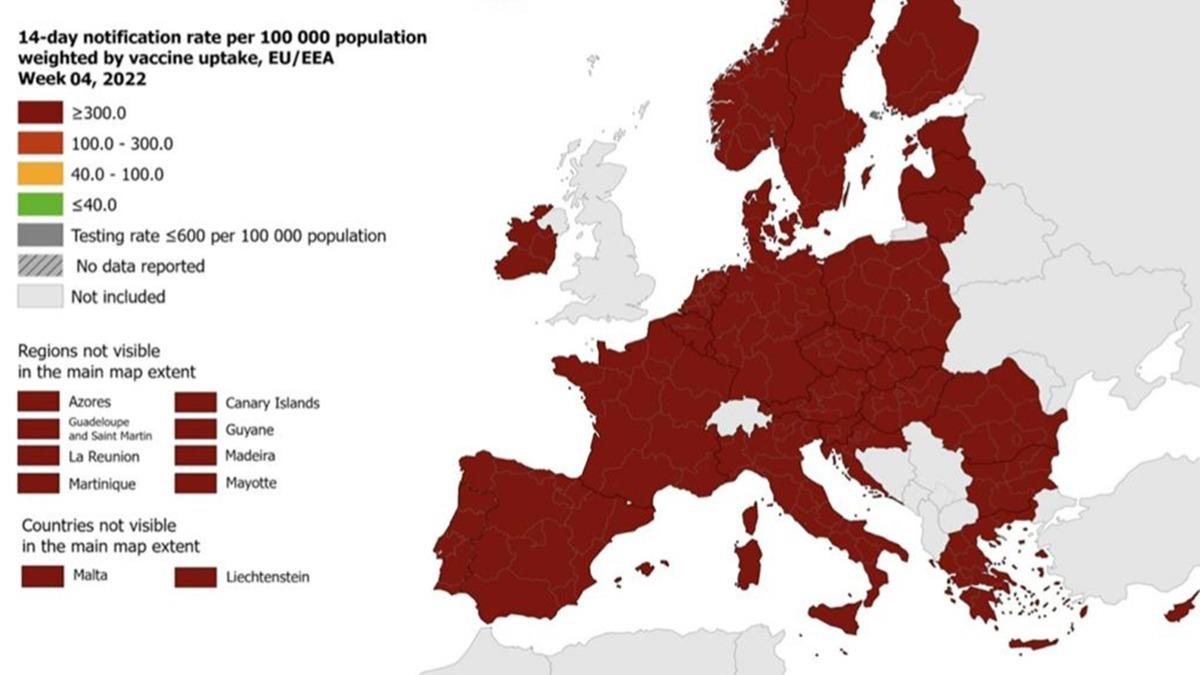 Verileri ECDC paylat! Avrupa haritas koyu krmzya boyand
