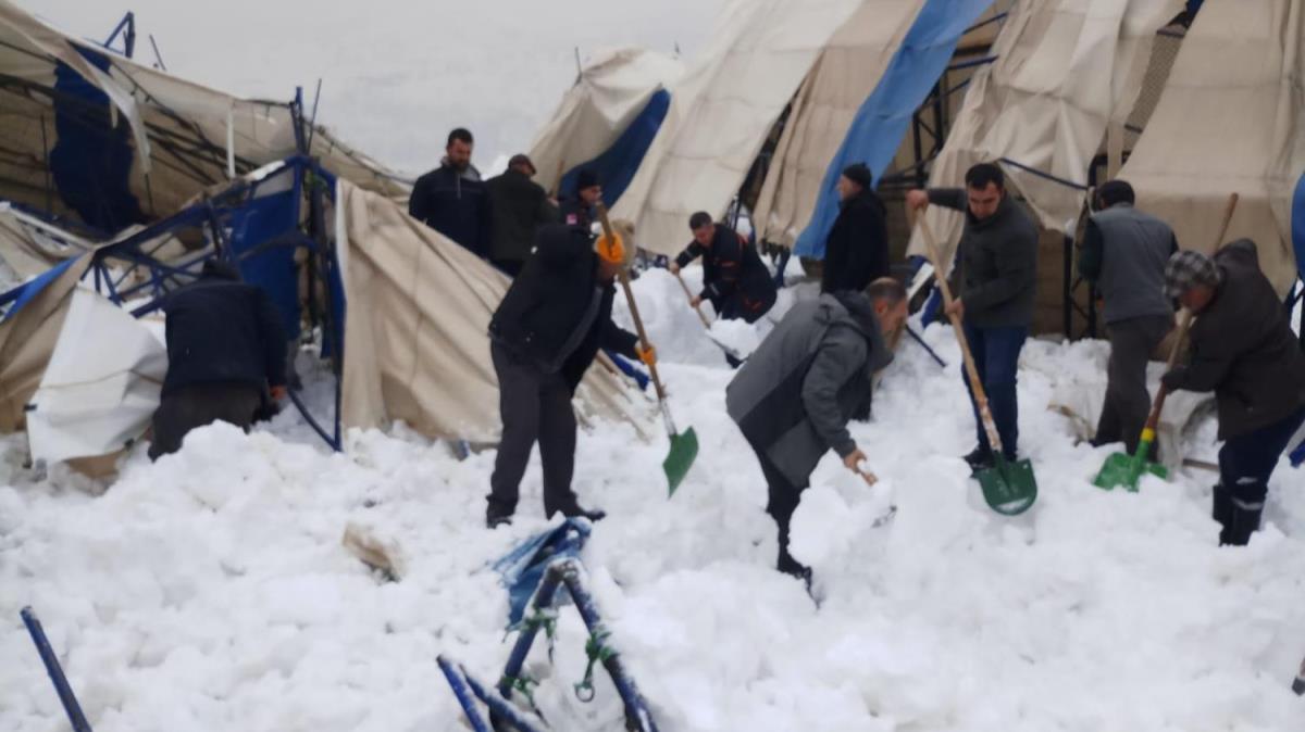 Bitlis'te kar nedeniyle hal sahann ats kt