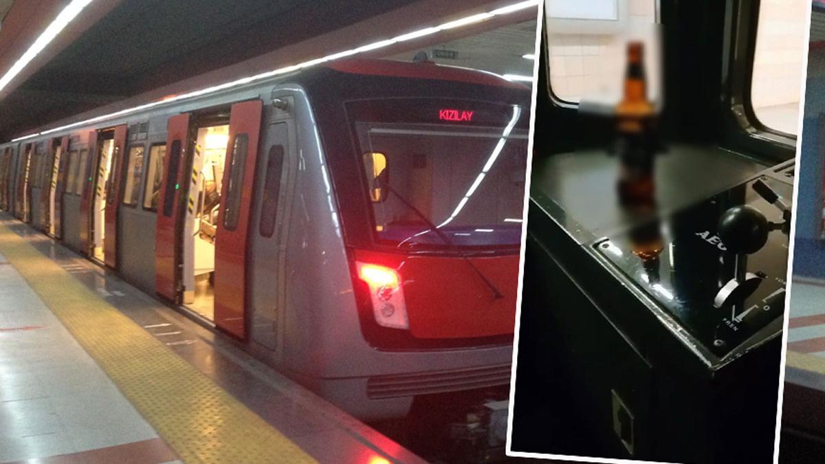 Ankara metrosunda rezalet!  Makinist kabininde alkol skandal