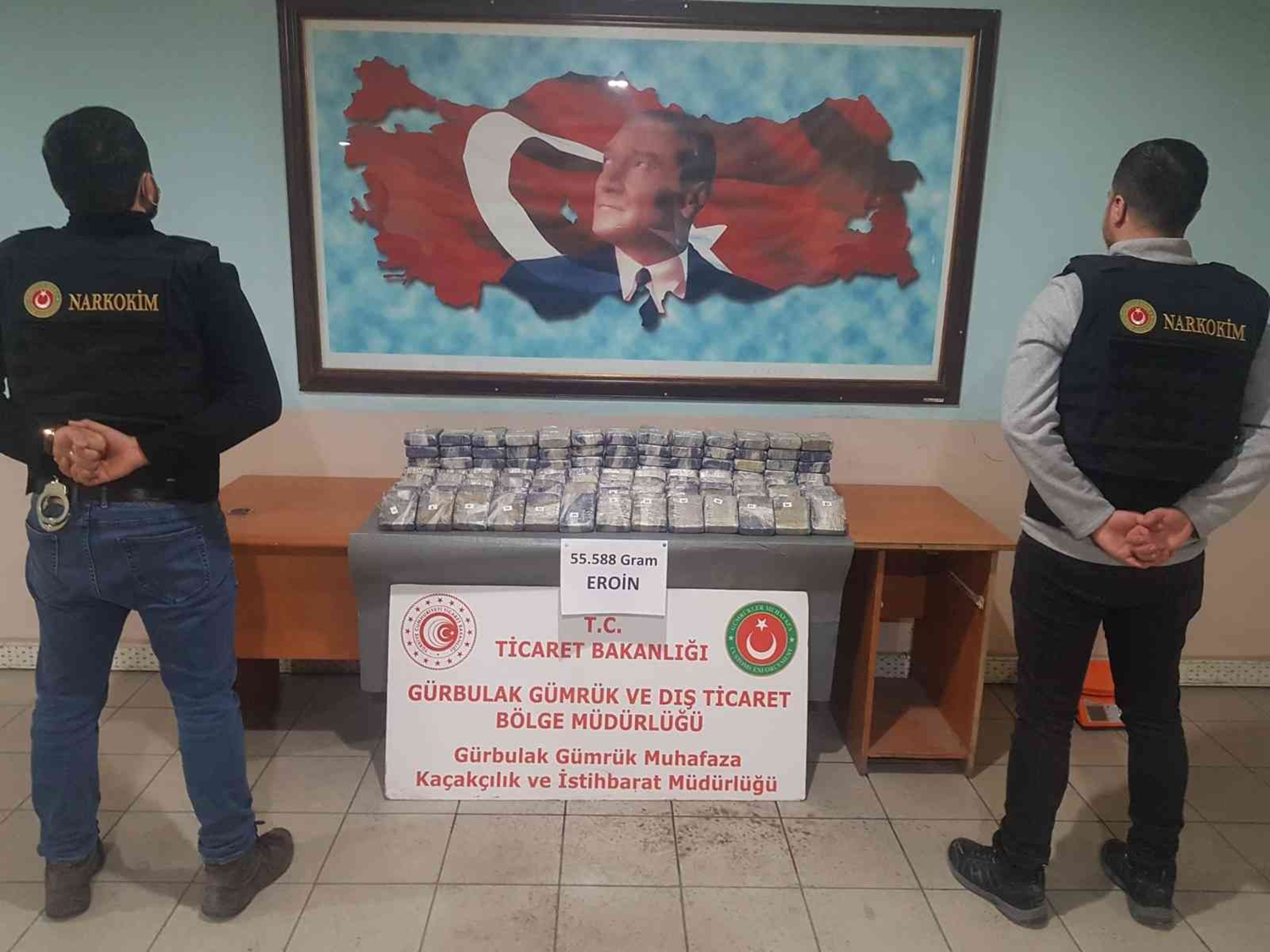 G�rbulak S�n�r Kap�s�'nda 55 kilogram eroin ele ge�irildi