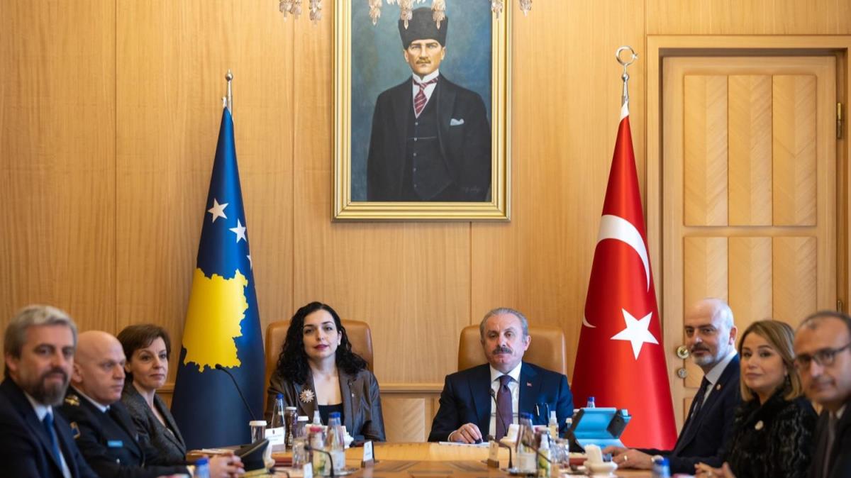 TBMM Bakan entop, Kosova Cumhurbakan Osmani-Sadriu ile bir araya geldi