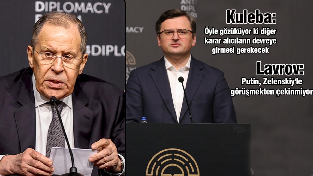 Trkiye sayesinde ilk st dzey temas! Lavrov ve Kuleba'dan ok nemli aklamalar