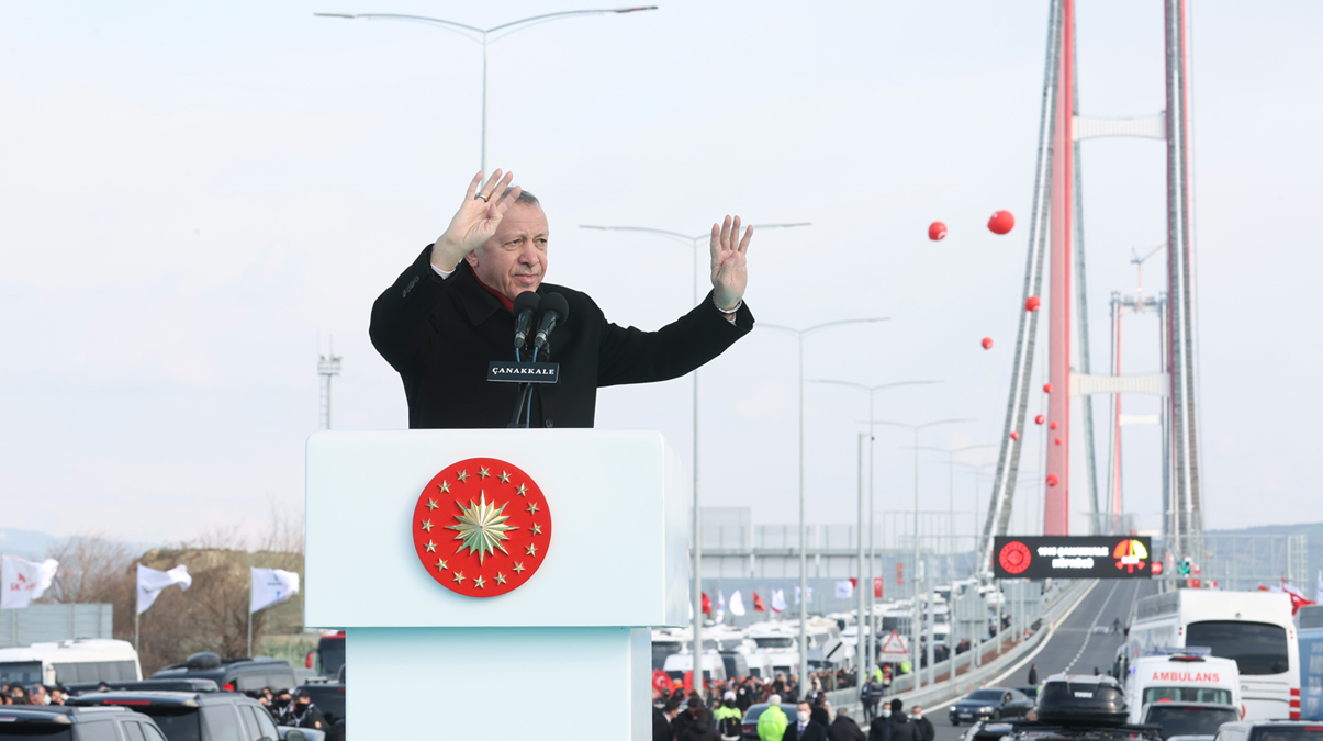 Tarihi g�n! Ba�kan Erdo�an: 1915 �anakkale K�pr�s�'yle ecdad�n mesaj�n� yeniden tarihe kaz�d�k
