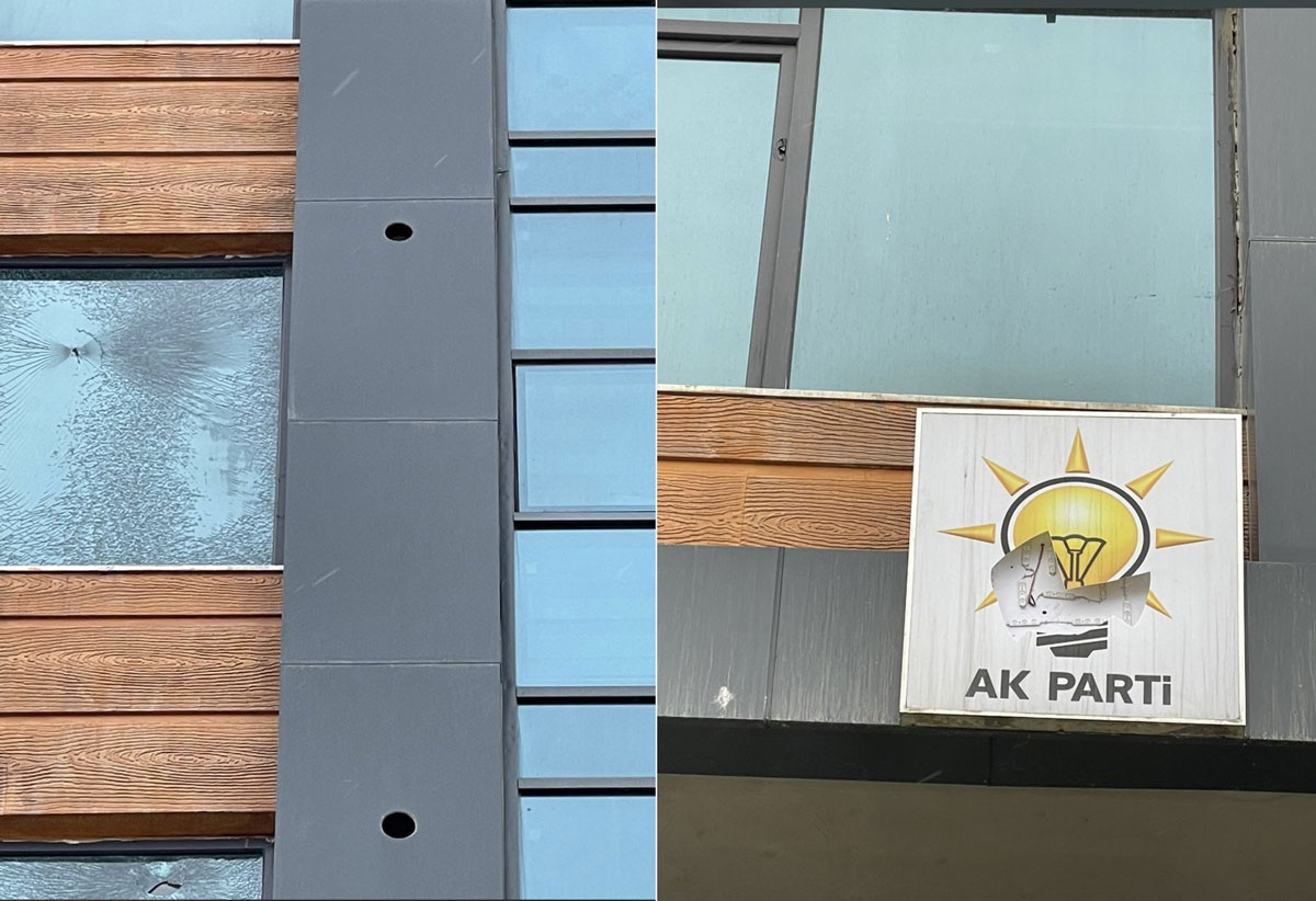 Hakkari'de AK Parti binas�na yap�lan ta�l� sald�r�ya tepki