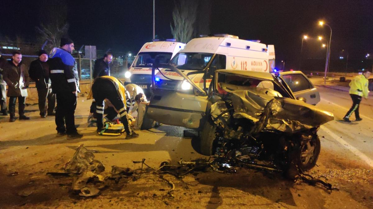 Konya'da iki otomobilin arpt kazada 7 kii yaraland