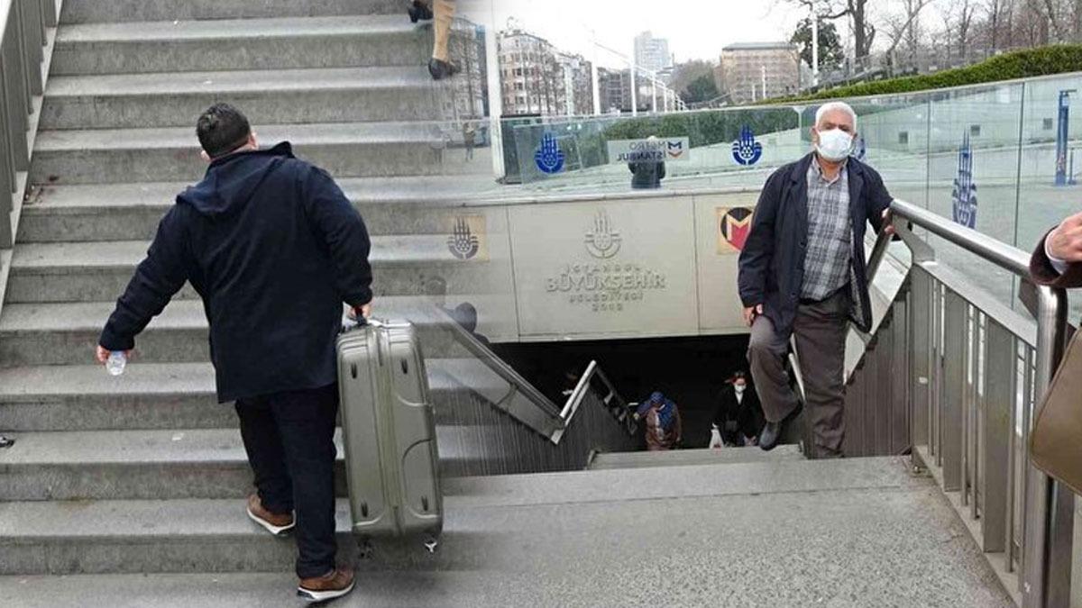 Metroda yryen merdiven ilesi! Vatandalar zor anlar yaad