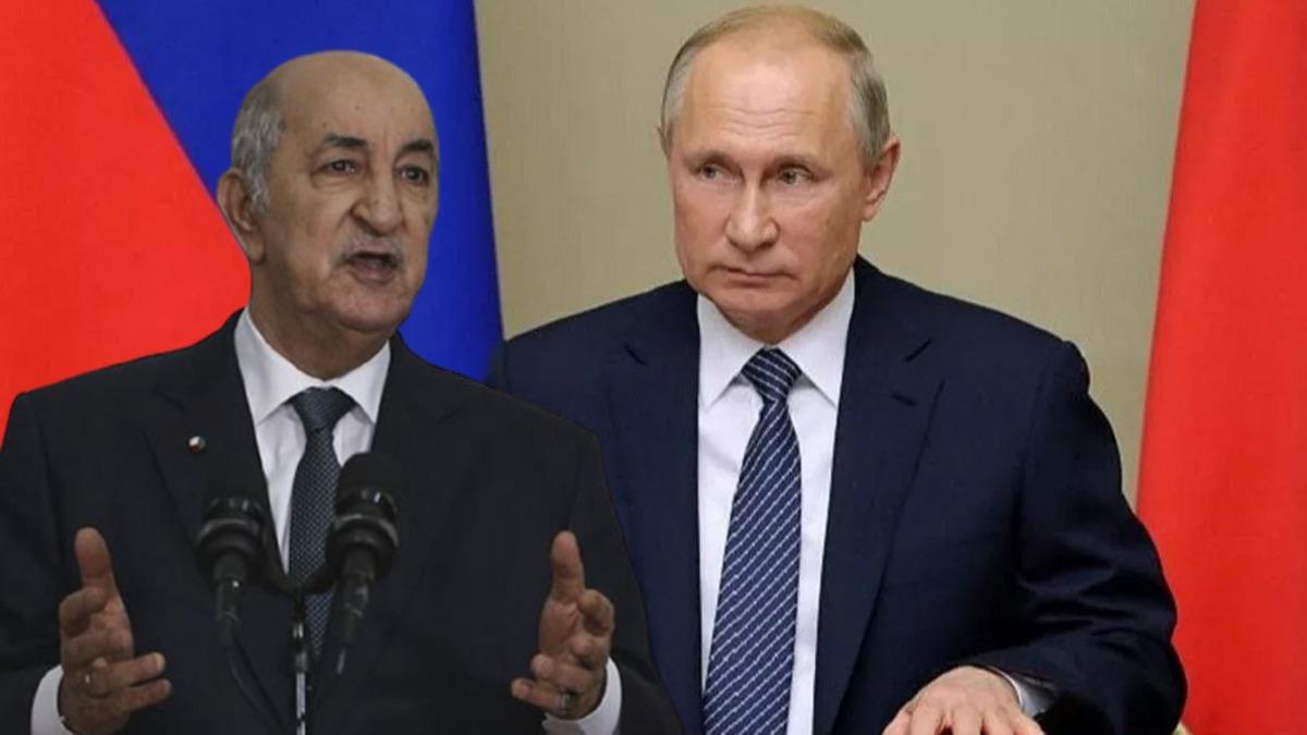 Putin, Cezayir Cumhurbakan Tebbun ile grt