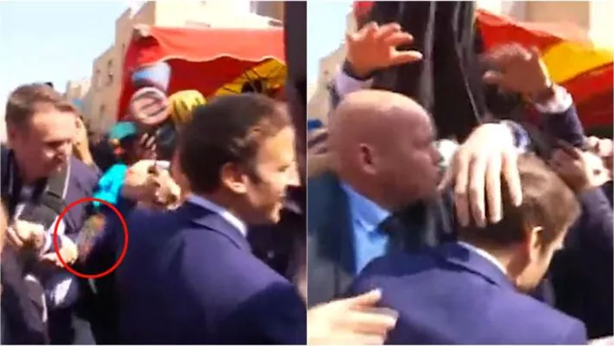 Fransa Cumhurba�kan� Macron'a domatesli sald�r�