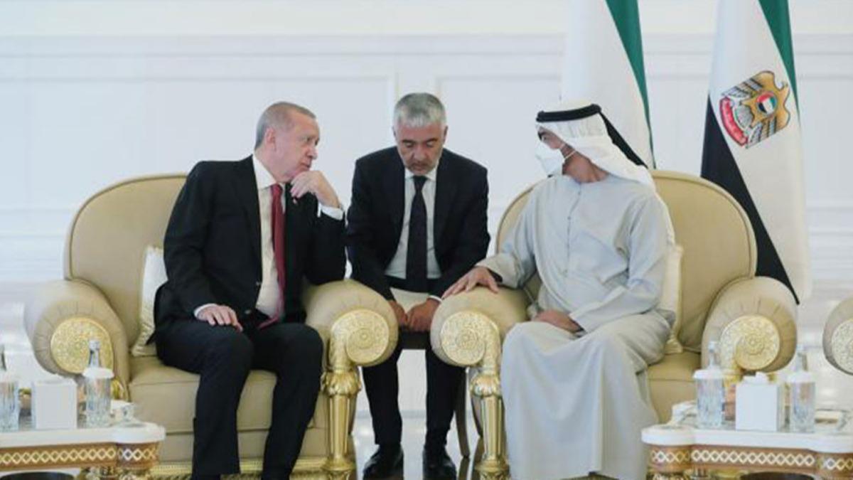 Cumhurbakan Erdoan, BAE Devlet Bakan ve Abu Dabi Emiri eyh Muhammed bin Zayed El Nahyan ile bir araya geldi