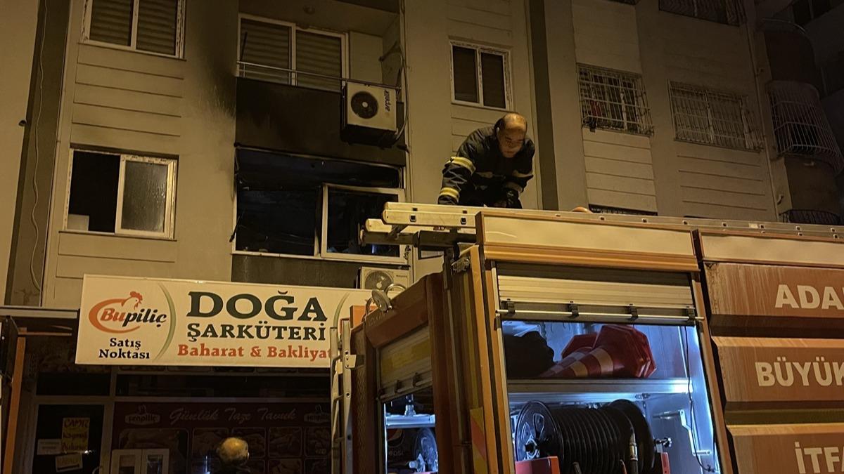 Adana'da evde kan yangn hasara neden oldu