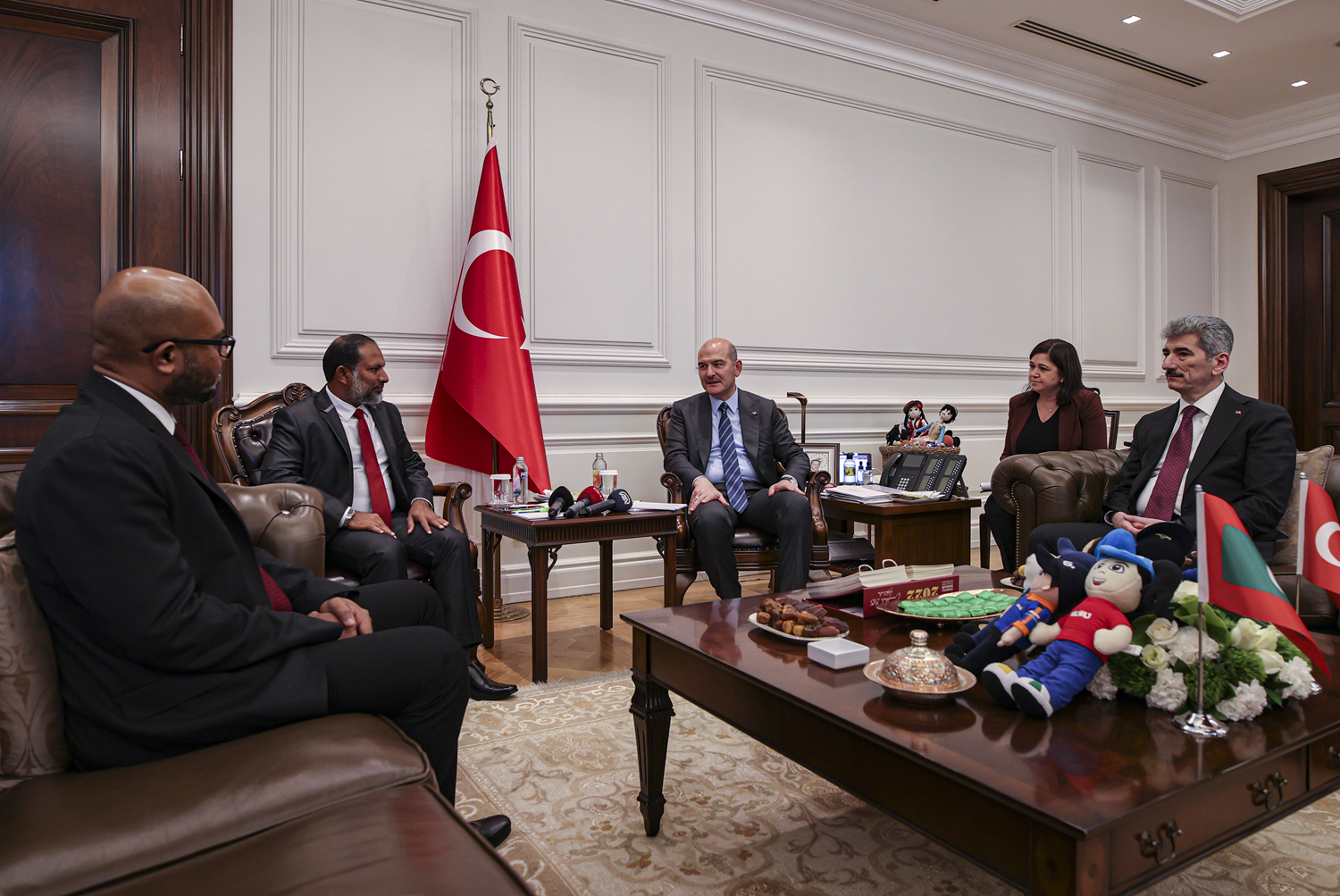 Bakan Soylu, Maldivler ��i�leri Bakan� �mran Abdullah ile g�r��t�