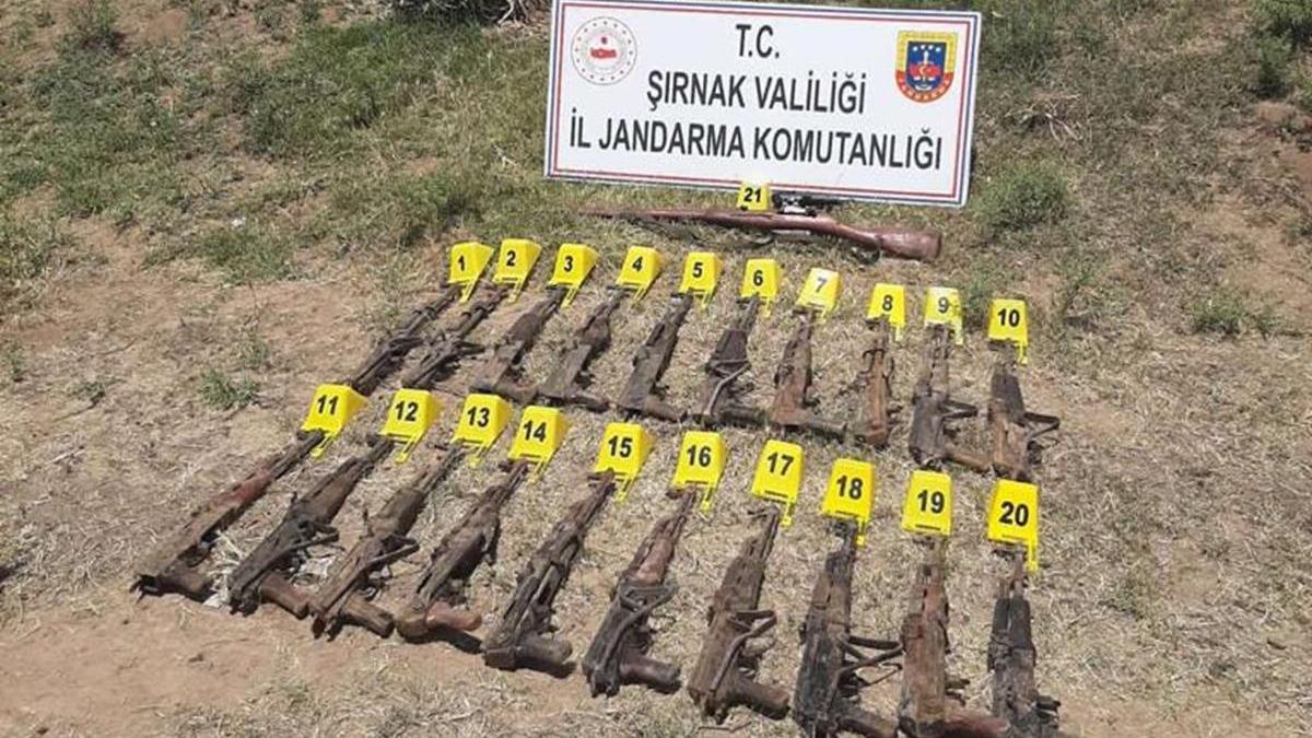 rnak'ta 20 adet AK-47 kalanikof piyade tfei ele geirildi