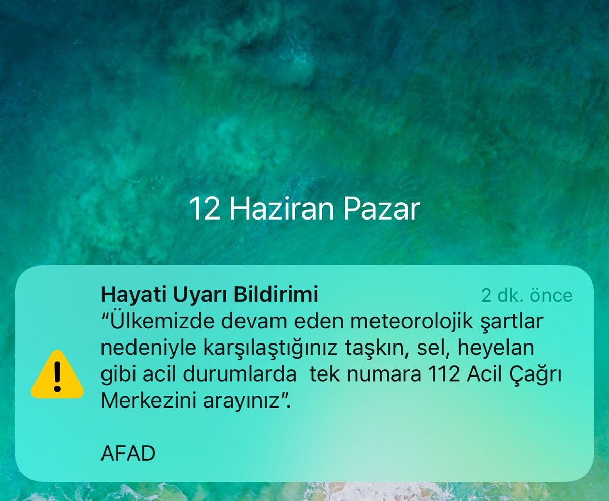AFAD'dan 'hayati uyar�' bildirimi