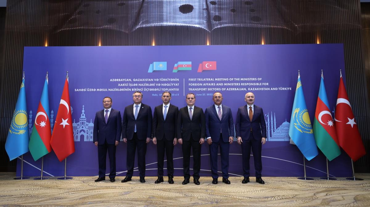 Trkiye-Azerbaycan-Kazakistan l Dileri ve Ulatrma Bakanlar Toplants Bak'de balad