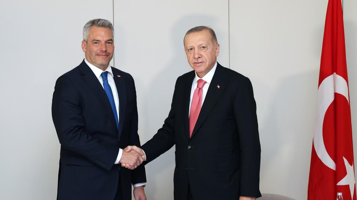 Cumhurbakan Erdoan, Avusturya Babakan Nehammer ile bir araya geldi  