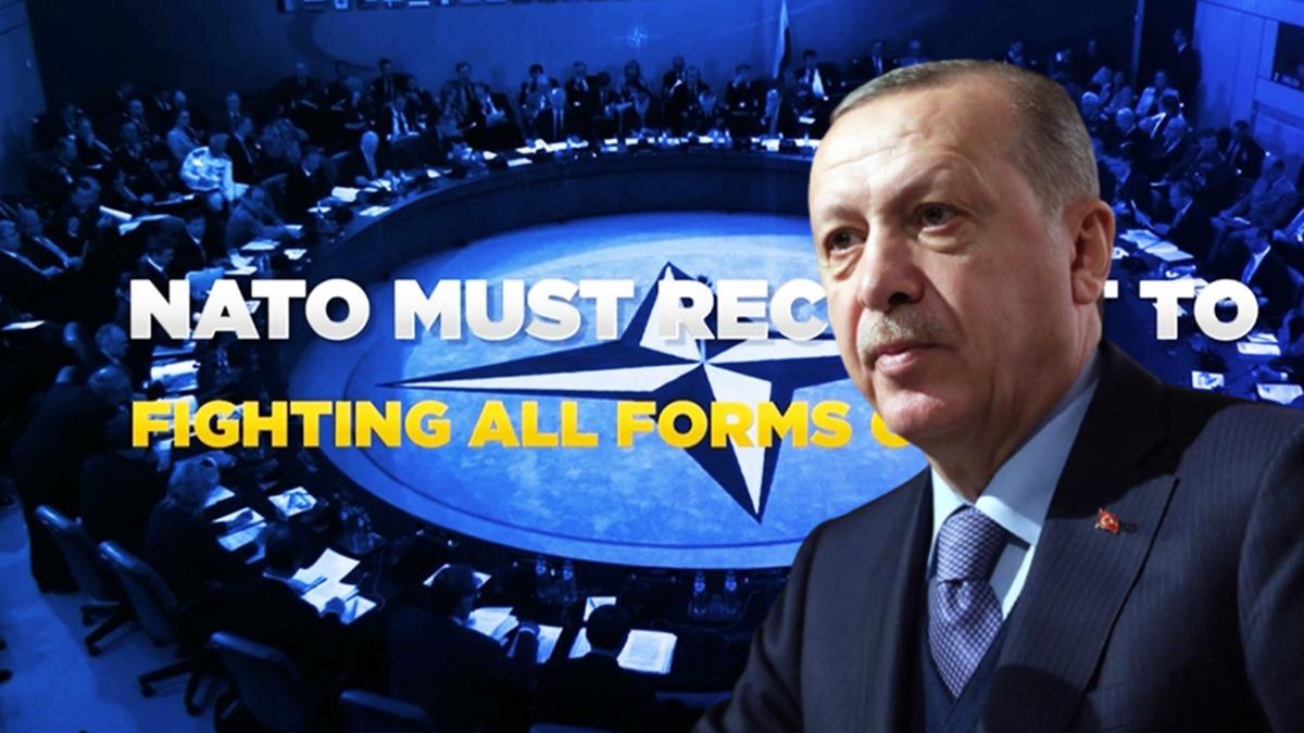 Cumhurbakan Erdoan, NATO liderlerine terrn gerek yzn gsteren videoyu izletti