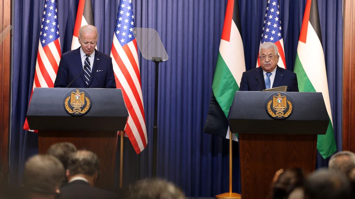 Abbas, ABD Bakan Biden'n yzne syledi: Biz terrist deiliz