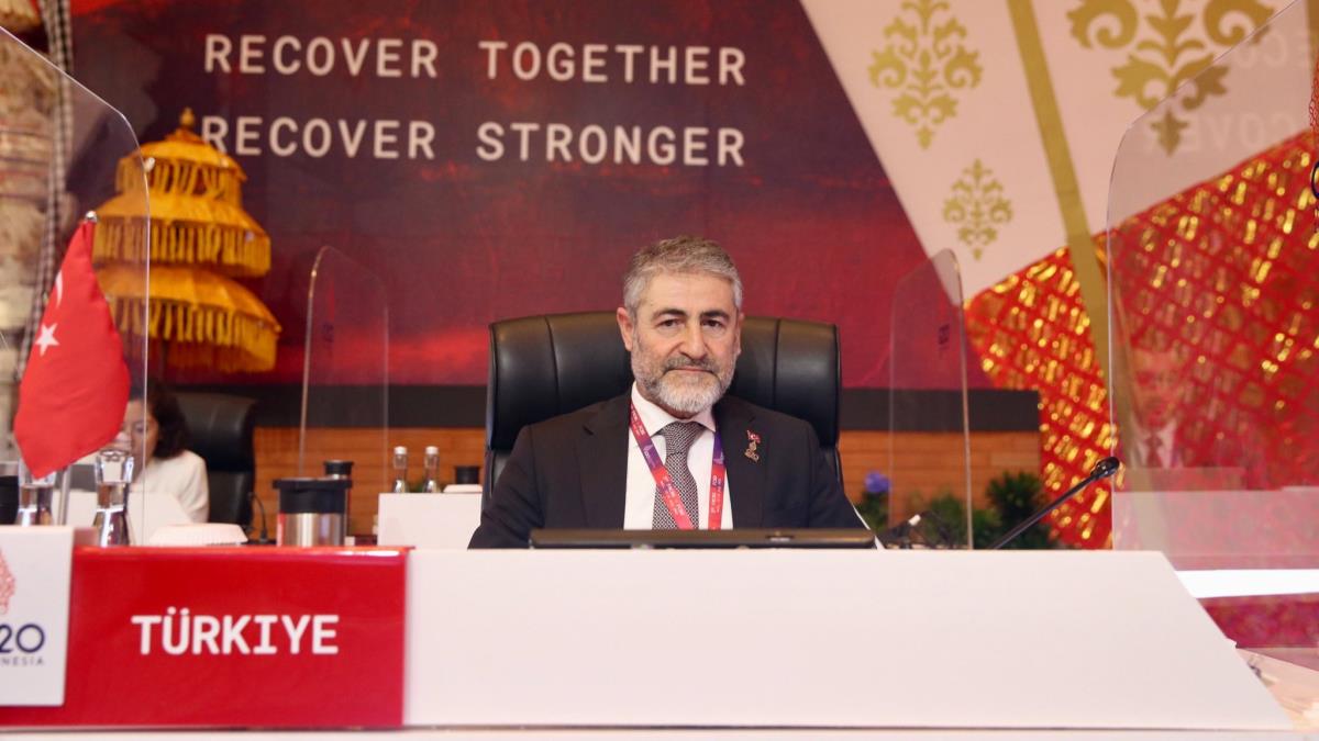 Bakan Nebati G20 toplantsnda 'Srdrlebilir Finans' ve 'Altyap' balkl oturumlara katld