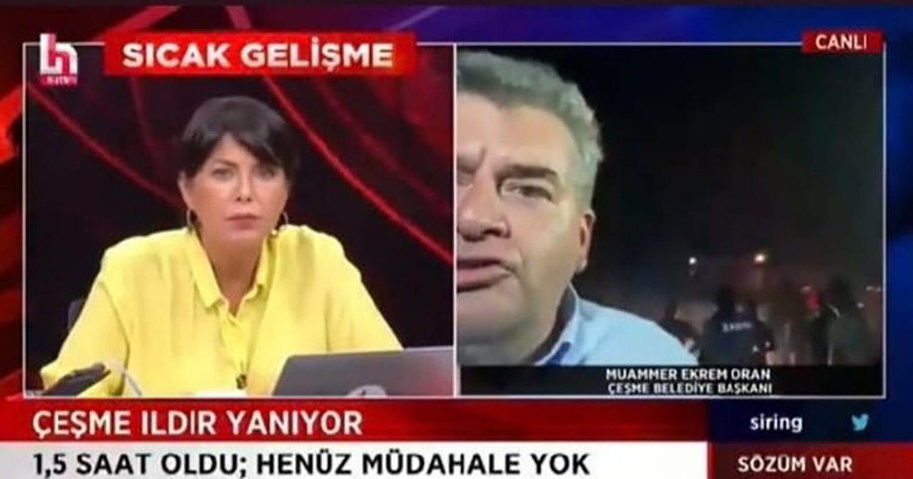 Halk TV'den eme yangnyla ilgili pes dedirten yayn!