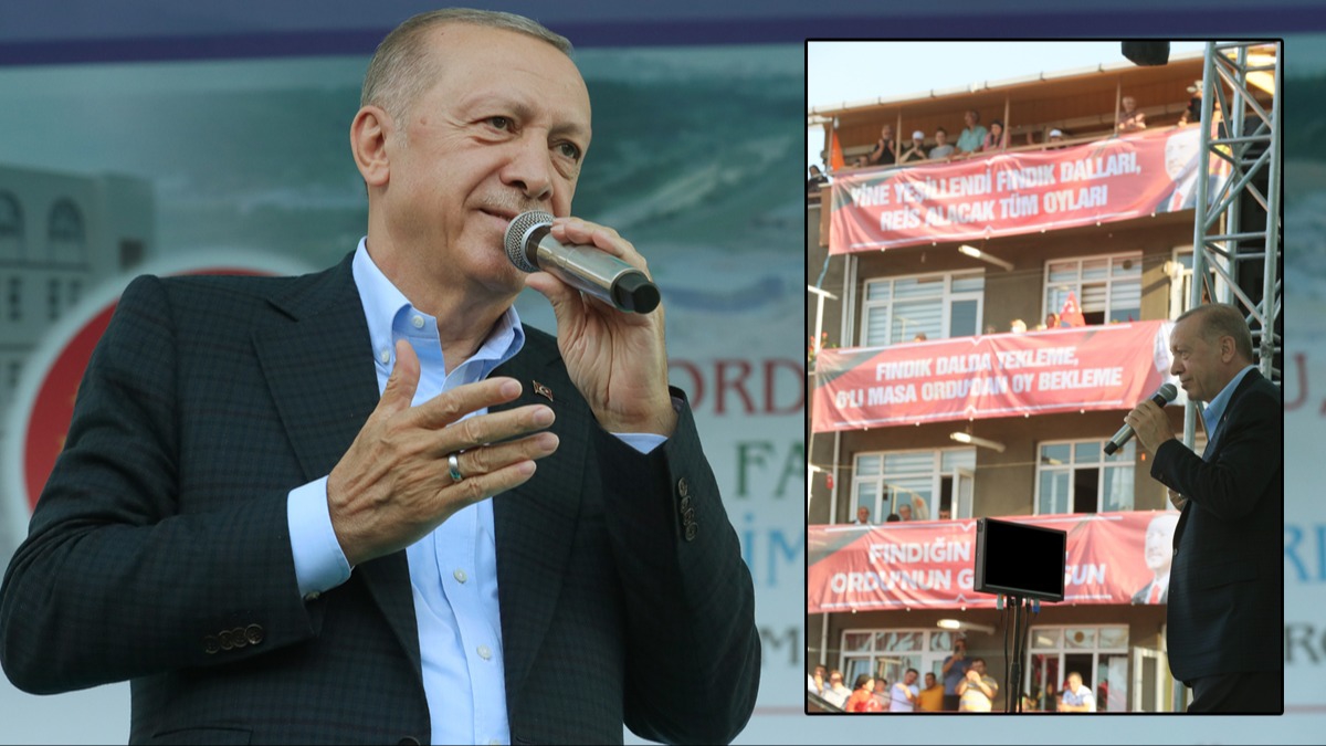 Cumhurbakan Erdoan'n dikkatini eken pankart! ''Benim Ordulum, haddini bildirmekse bildirir''