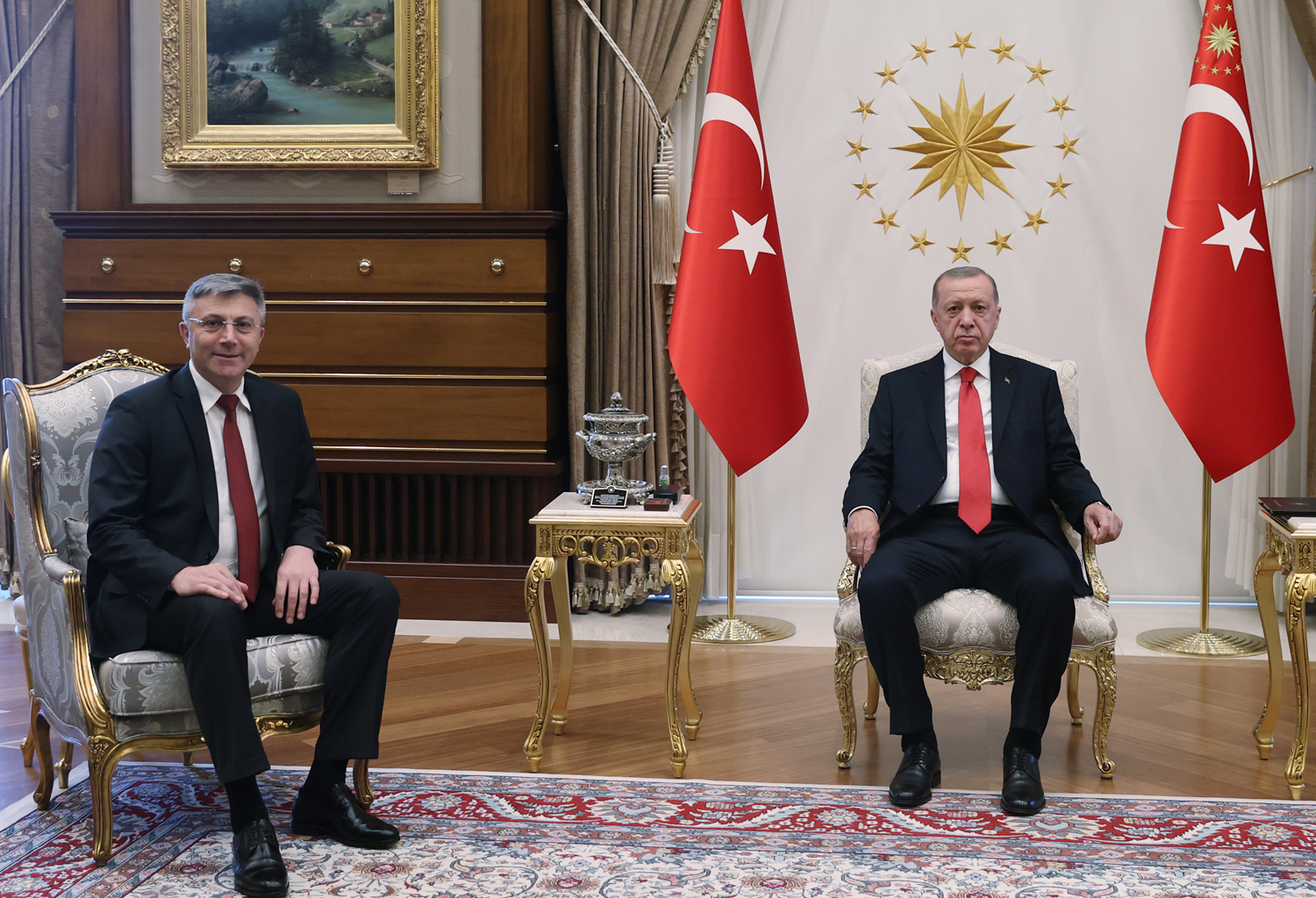 Cumhurba�kan� Erdo�an, Mustafa Karaday�'y� kabul etti