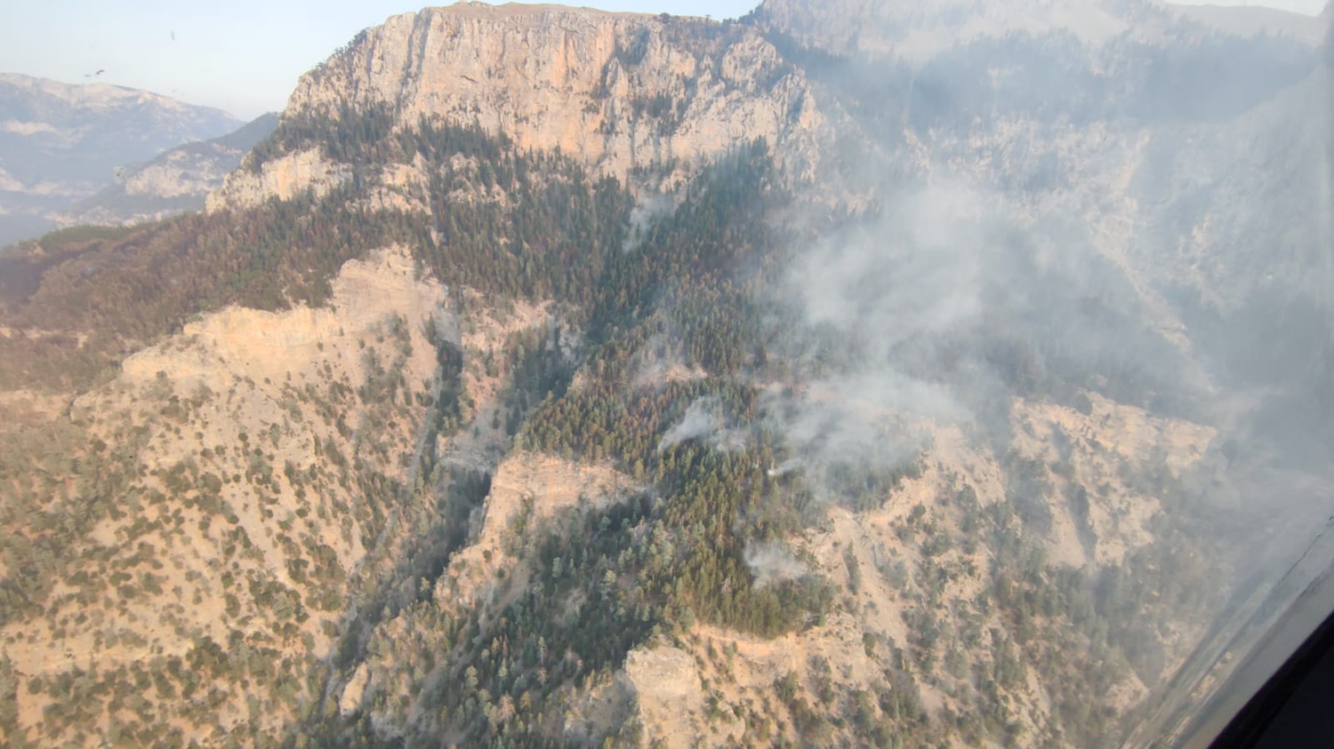 Mersin'de orman yang�n�! Karadan ve havadan m�dahale s�r�yor