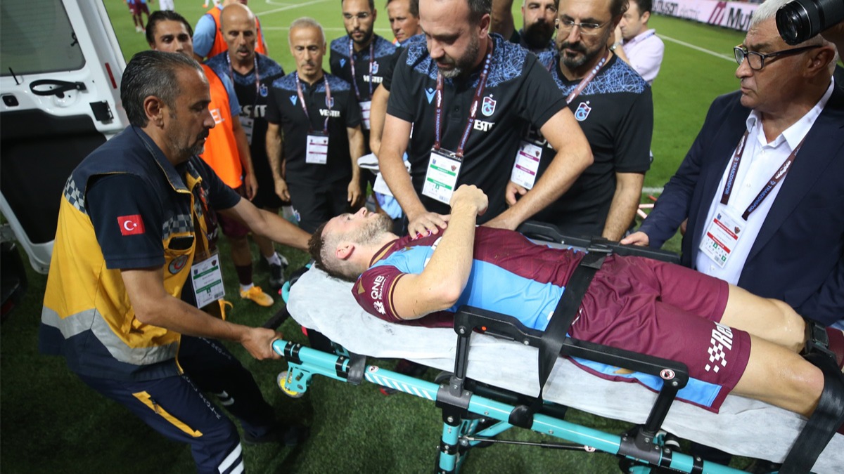 Trabzonspor'da korkutan sakatlk! Edin Visca hastaneye kaldrld