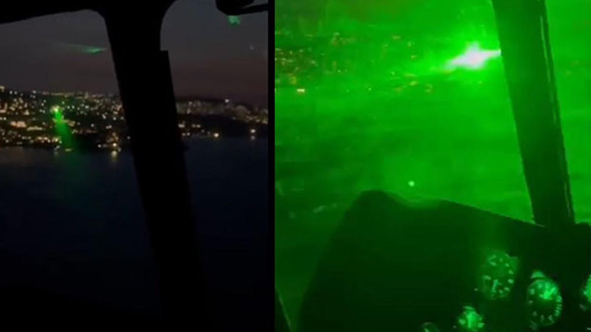 Ke�if yapan helikoptere lazer tuttular: Sonu�lar� �ok k�t� olabilirdi