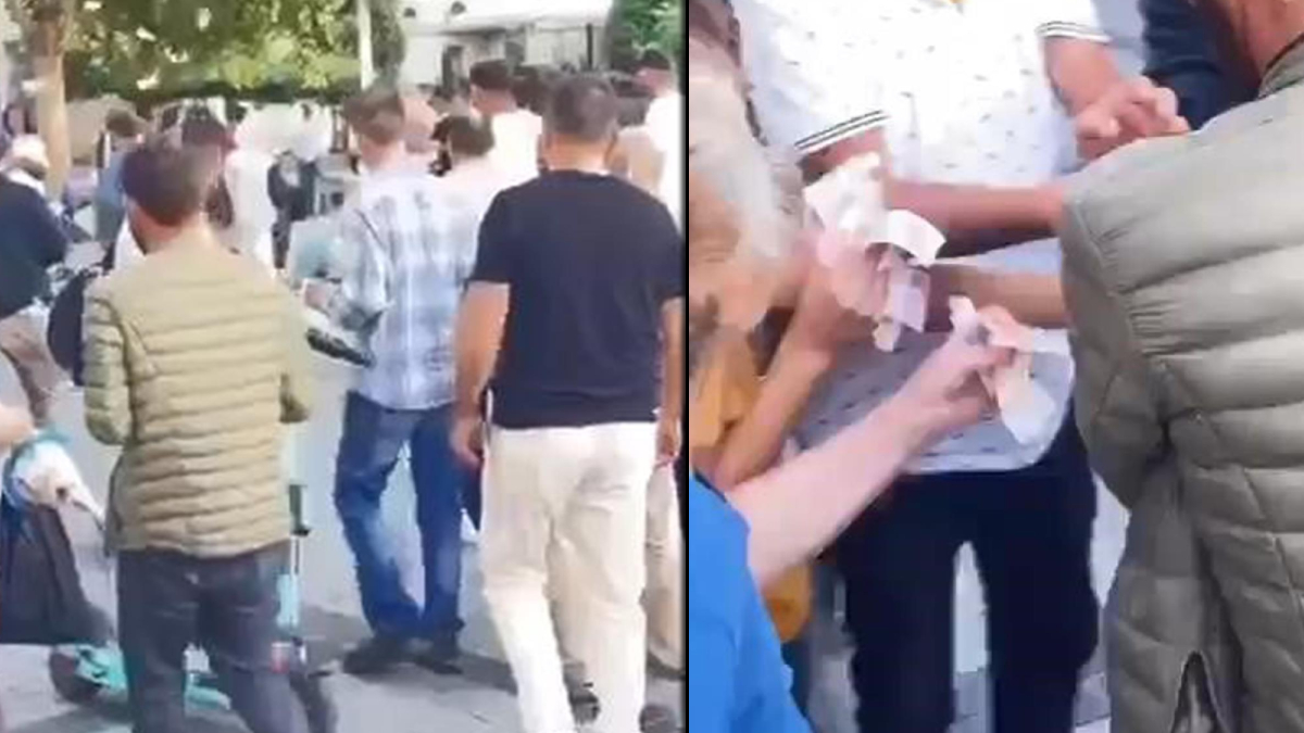 Emin�n�'nde ilgin� anlar: Paralar�n� inatla havaya sa�t�