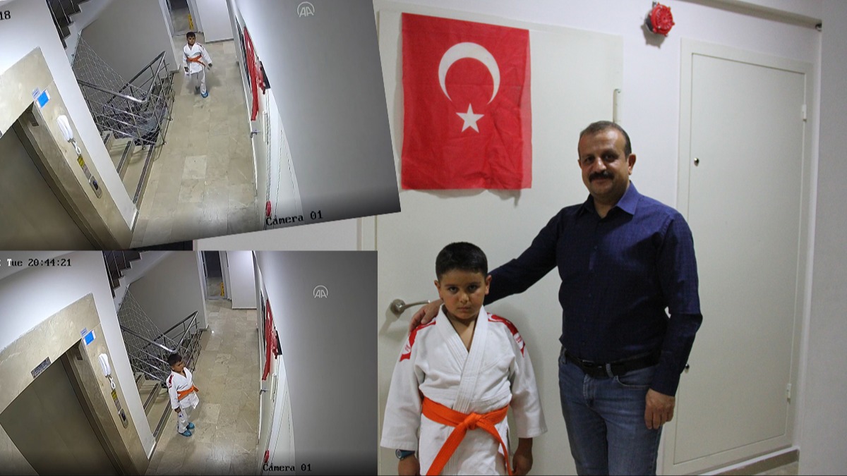 8 yandaki Ahmet'in bayrak sevgisi