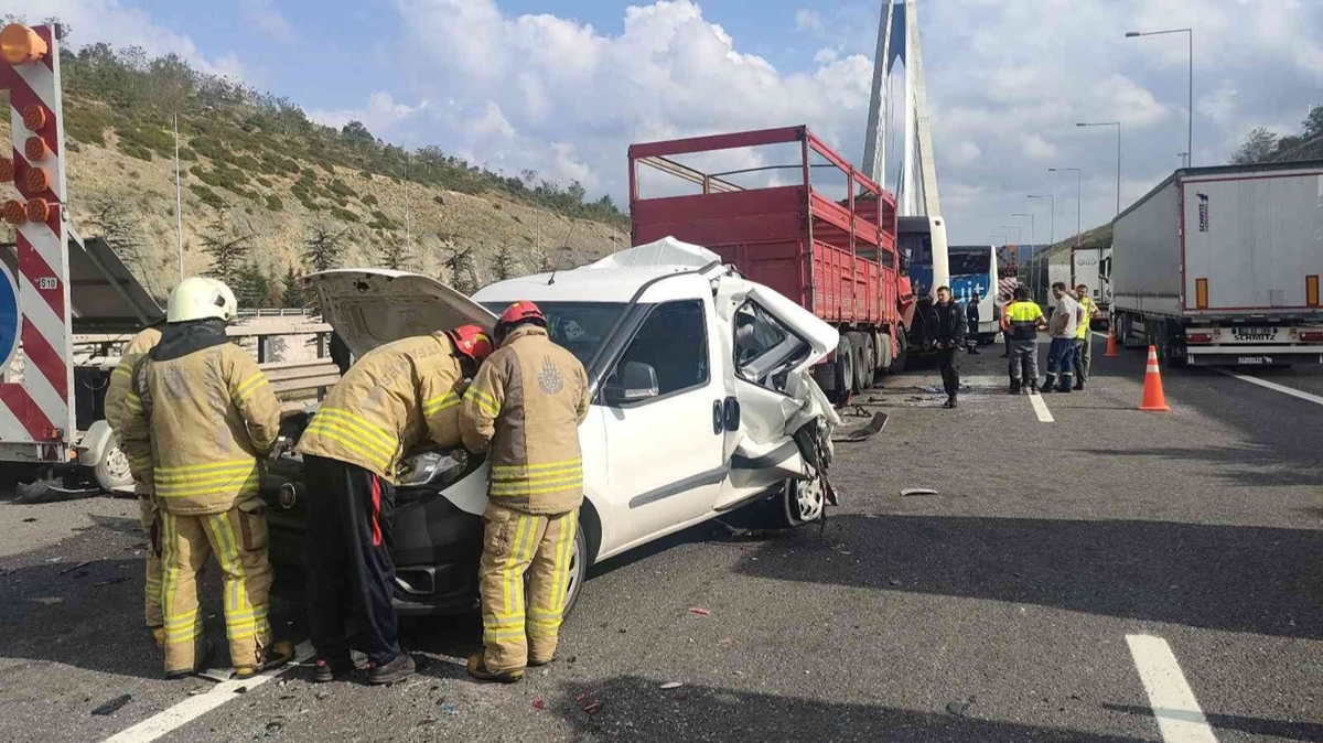 Yavuz Sultan Selim Kprs giriinde zincirleme trafik kazas: 5 yaral