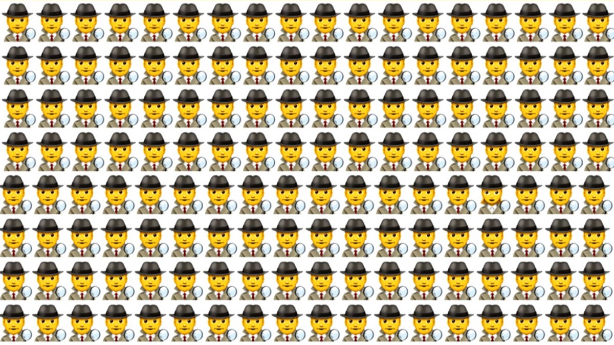Resimde gizlenmi kadn dedektifi bulan rekor kryor! 20 saniyede hi kimse farkl emojiyi bulamad!