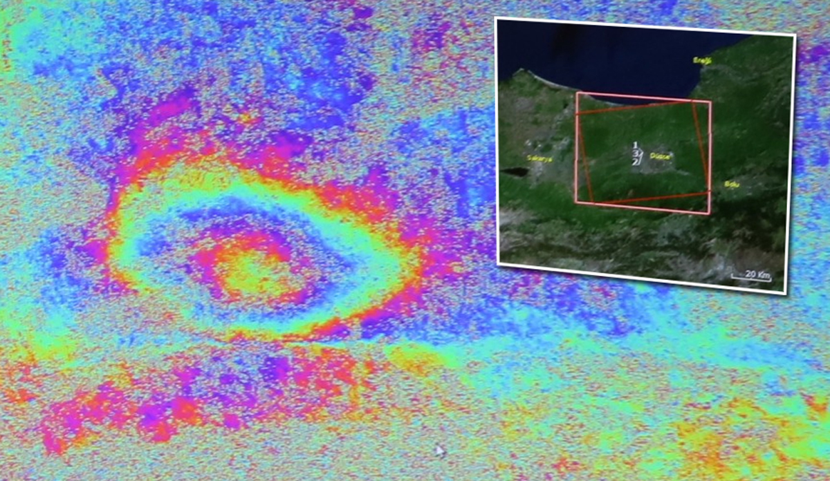 D�zce depremi sonras� korkutan ger�ek! Radar uydusundan tespit edildi