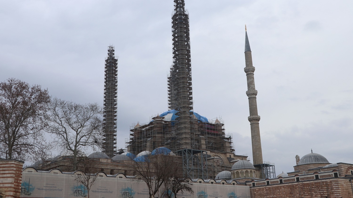 Selimiye Camii'nin restorasyonunun yl sonuna kadar tamamlanmas ngrlyor
