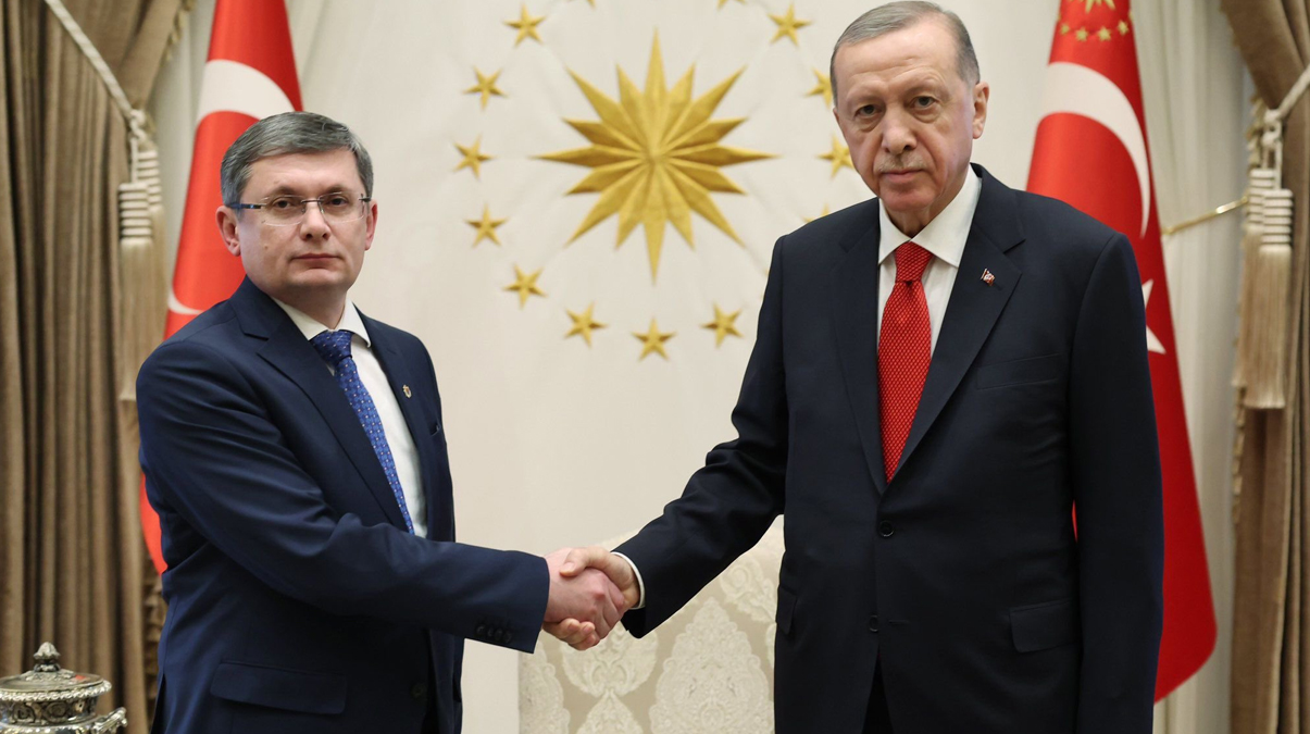 Ba�kan Erdo�an, Moldova Meclis Ba�kan� Igor Grosu'yu kabul etti