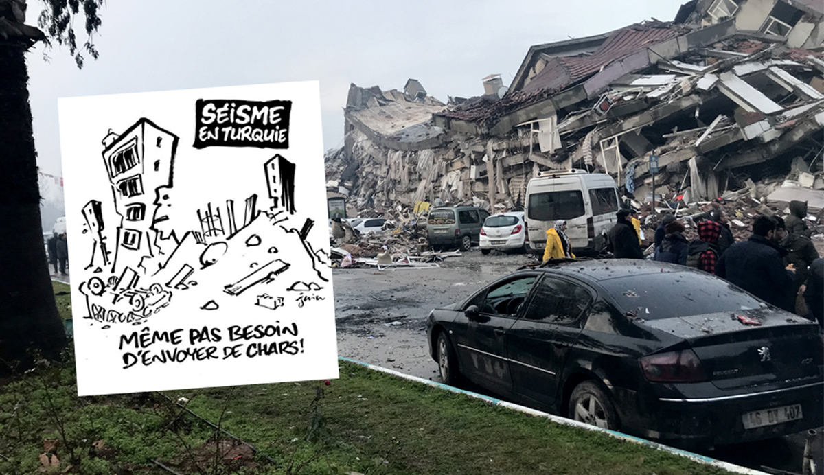 Frans�z dergisinin al�ak karikat�r�ne T�rkiye'den tepki: Nefretinizde bo�ulun