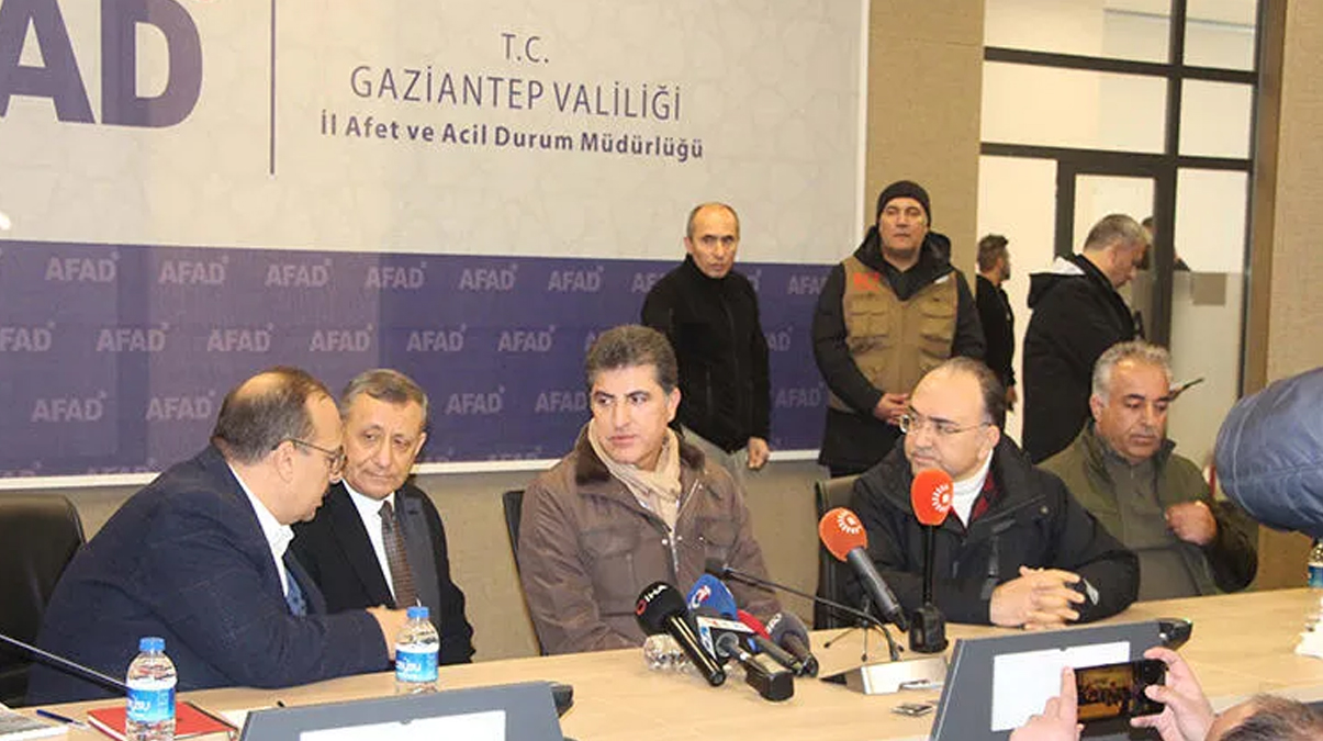Ne�irvan Barzani, depremden etkilenen Gaziantep'i ziyaret etti