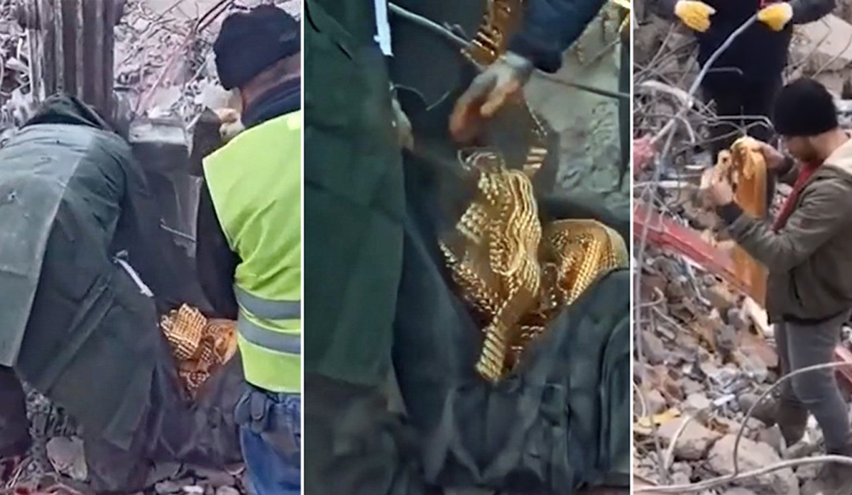 Enkazdan ��kan alt�n dolu �antan�n sahibi tan�d�k ��kt�