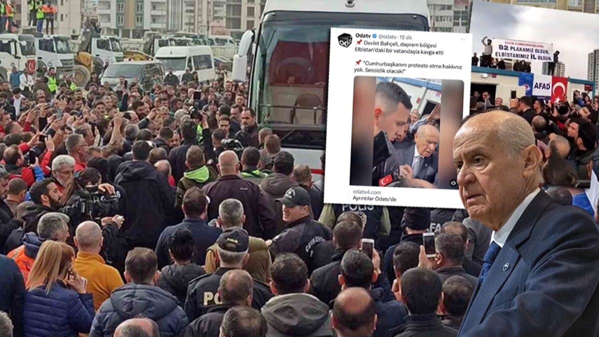Baheli'nin Elbistan'daki szlerini arpttlar! MHP'den pe pee ok sert tepki