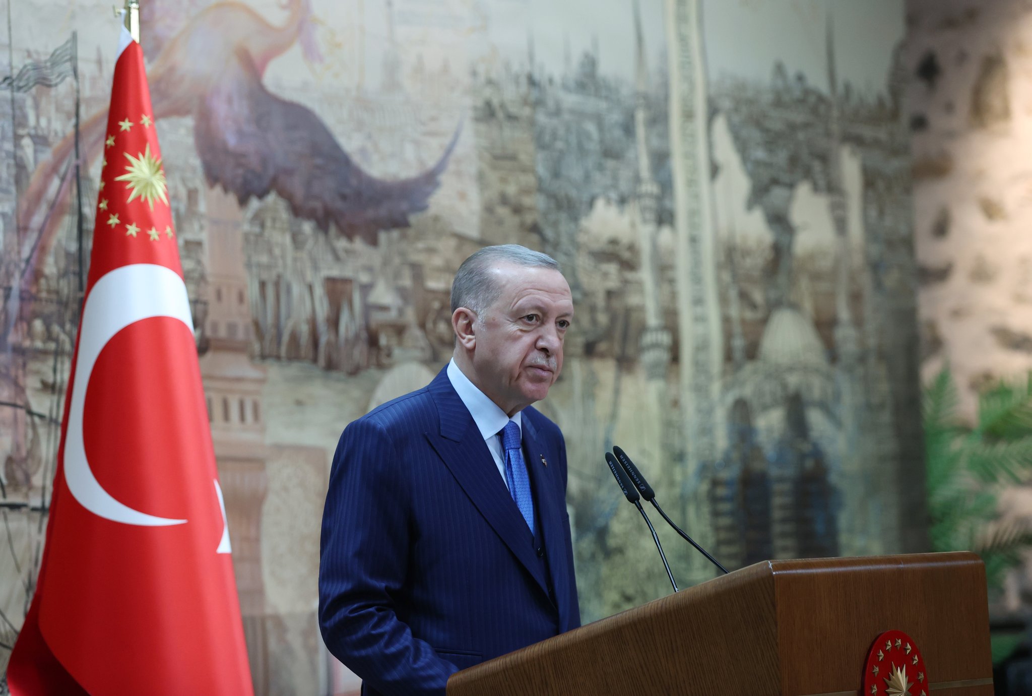 T�rkiye Ulusal Risk Kalkan� Toplant�s�... Cumhurba�kan� Erdo�an: Yatay mimariden taviz vermeyece�iz