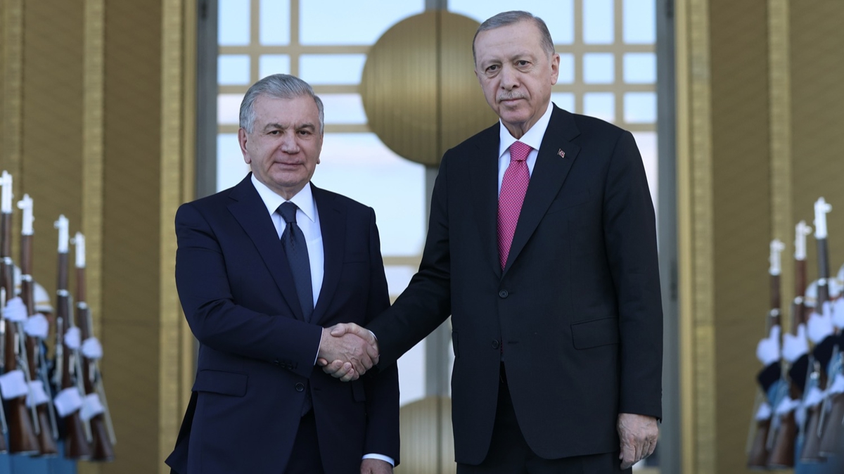 Cumhurbakan Erdoan, zbekistan Cumhurbakan Mirziyoyev ile grt 