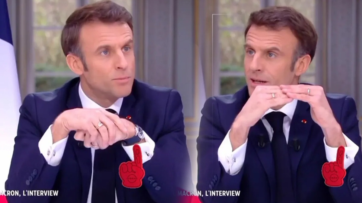 Fransa Macron'u konuuyor! Lsk saati gizlice kolundan kard