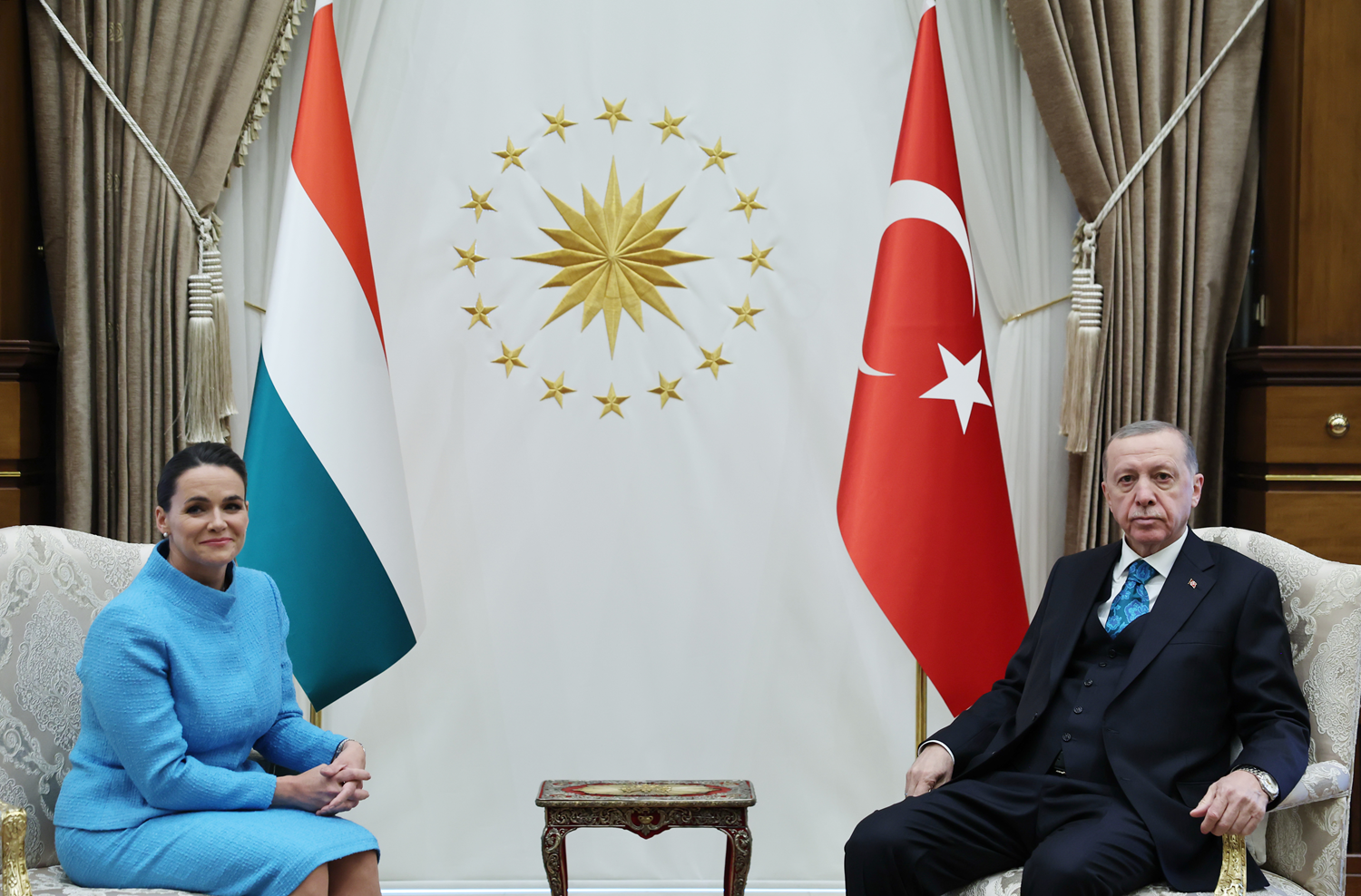 Cumhurba�kan� Erdo�an, Macaristan Cumhurba�kan� Novak onuruna yemek verdi