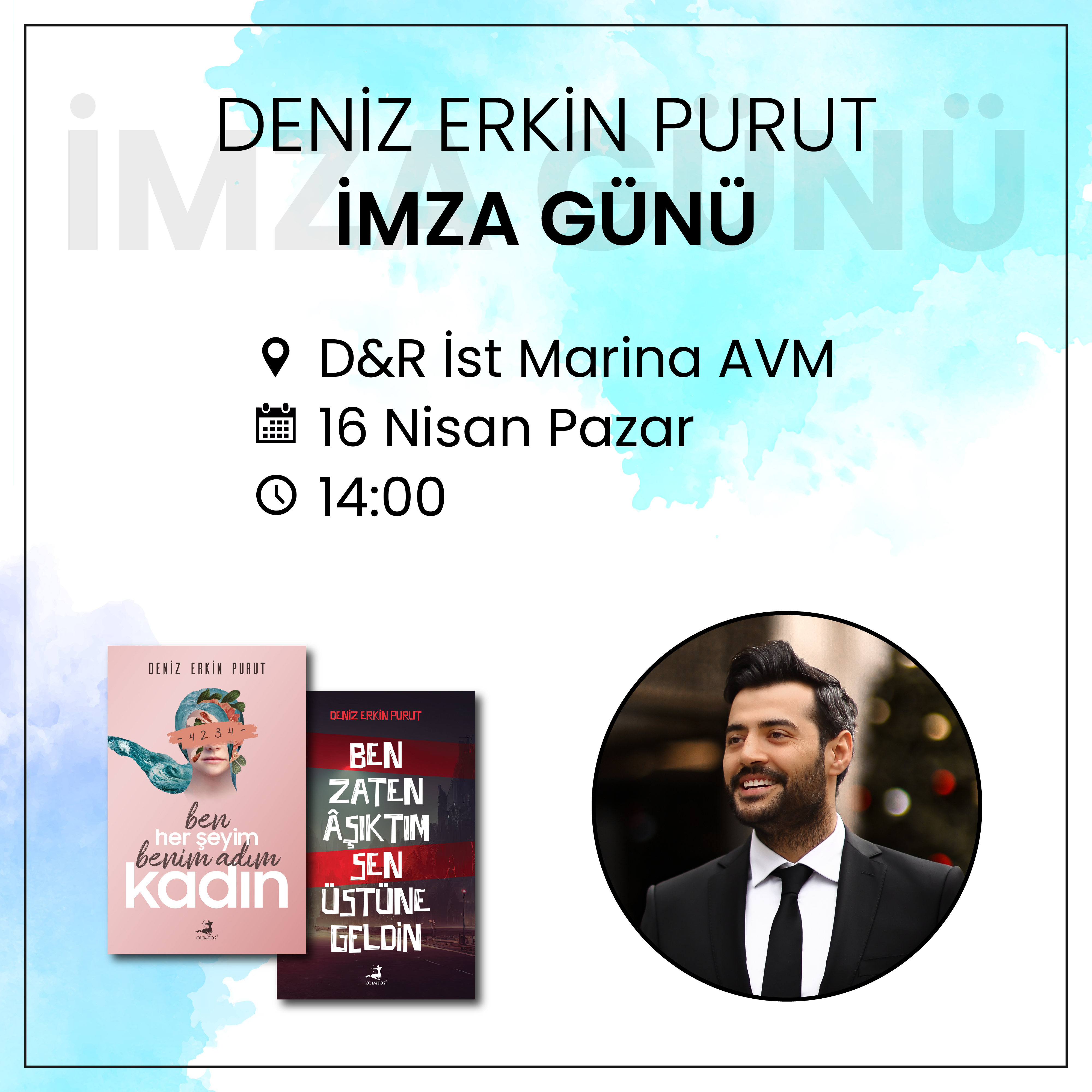 Deniz Erkin Purut 16 Nisan'da �STMarina AVM'de